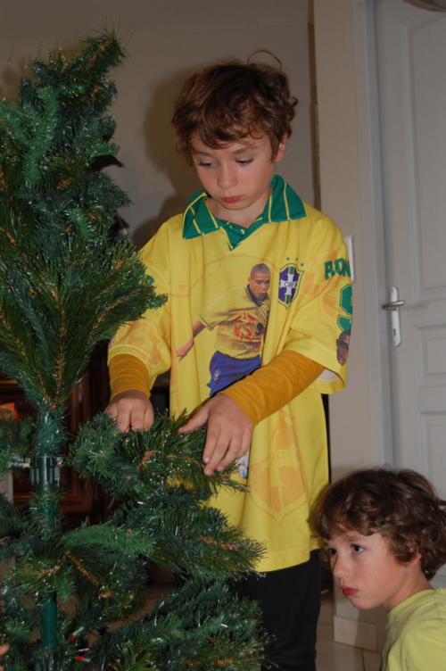 On commence à monter le sapin